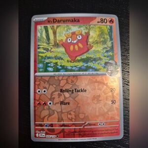 Pokemon N's Darumaka Red and Yellow Card